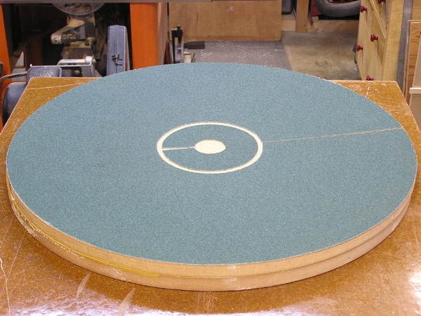 Radiused dish with sandpaper